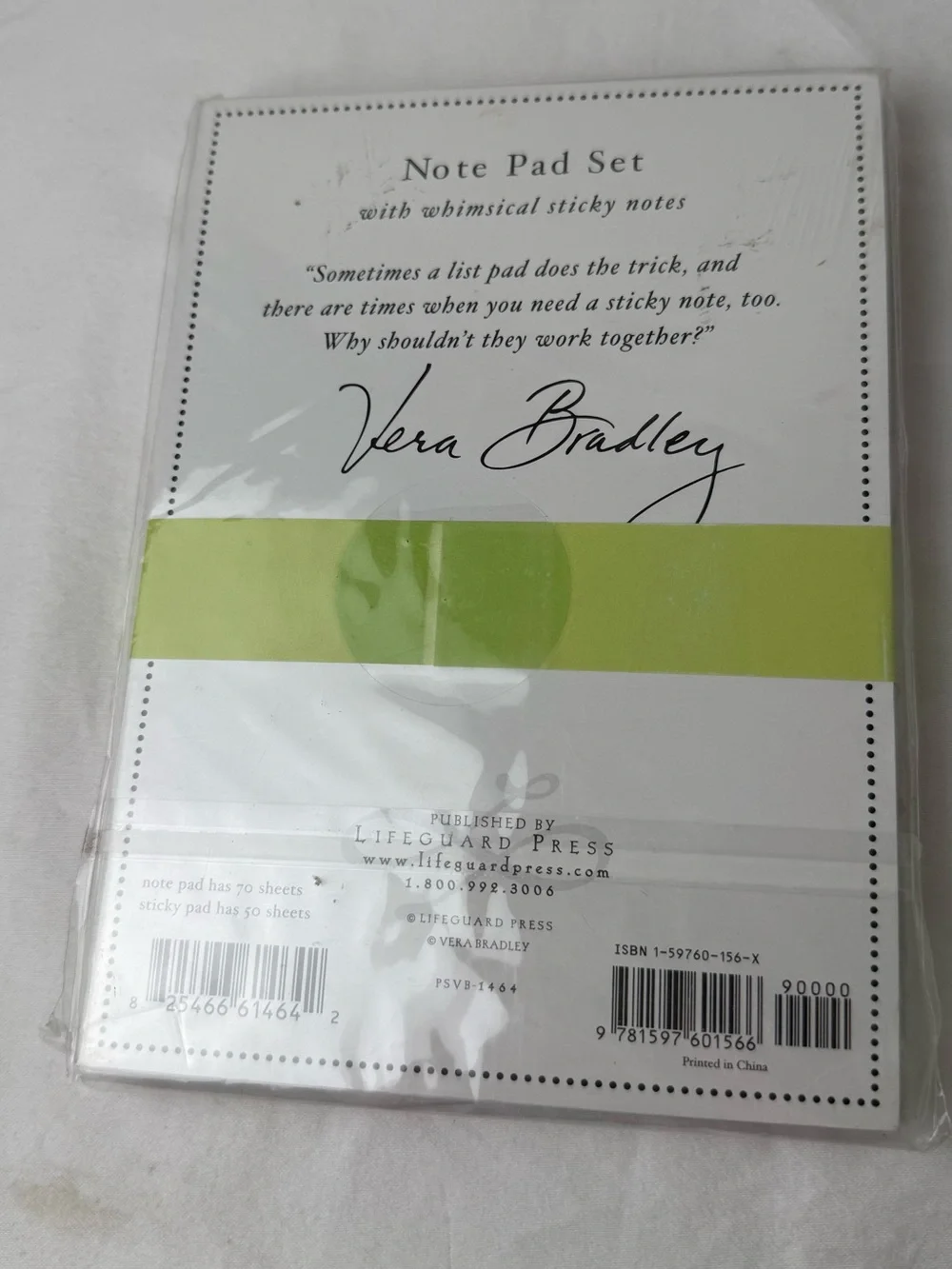 NWT Vera Bradley Petal Pink Note Pad Set Retired Pattern